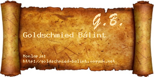 Goldschmied Bálint névjegykártya